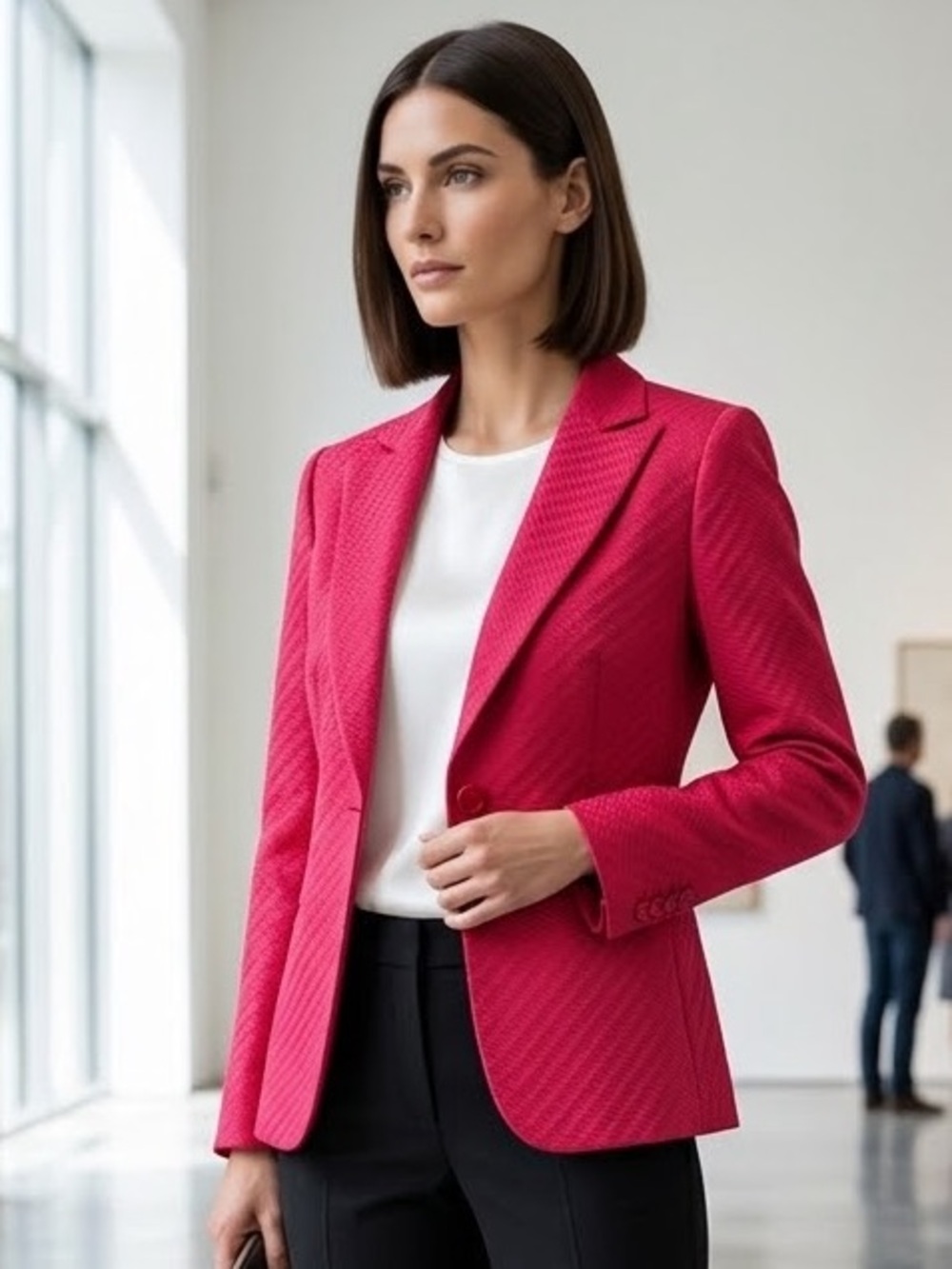 Emporio Armani Hot Pink Textured Blazer
